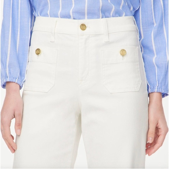 J.Crew Petite Slim Wide Leg Sailor Jean All Day Stretch Retro White US 28 P NWT - Picture 2 of 11